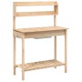 Pflanztisch mit Waschbecken aus Tannenholz 147,5x44x139,5 cm von , Topfständer - Ref: Foro24-156346, Preis: 90,23 €, Rabatt: %