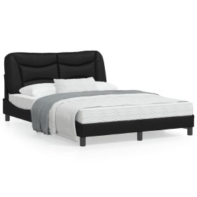 Bettgestell mit Kopfteil aus schwarzem Kunstleder 140x190cm von , Betten und Lattenroste - Ref: Foro24-3207995, Preis: 226,06...
