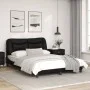 Bed frame with headboard black synthetic leather 140x190cm by , Beds and slatted bases - Ref: Foro24-3207995, Price: 243,91 €...