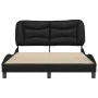 Bed frame with headboard black synthetic leather 140x190cm by , Beds and slatted bases - Ref: Foro24-3207995, Price: 243,91 €...