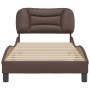 Bettgestell mit Kopfteil aus braunem Kunstleder 90x200cm von , Betten und Lattenroste - Ref: Foro24-3207976, Preis: 159,89 €,...