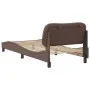 Estructura de cama con cabecero cuero sintético marrón 90x200cm de , Camas y somieres - Ref: Foro24-3207976, Precio: 185,35 €...