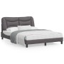 Bettgestell mit Kopfteil aus grauem Kunstleder 140x200cm von , Betten und Lattenroste - Ref: Foro24-3208005, Preis: 214,21 €,...