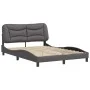 Bed frame with headboard gray synthetic leather 140x200cm by , Beds and slatted bases - Ref: Foro24-3208005, Price: 209,34 €,...