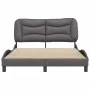 Bed frame with headboard gray synthetic leather 140x200cm by , Beds and slatted bases - Ref: Foro24-3208005, Price: 209,34 €,...