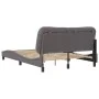 Bed frame with headboard gray synthetic leather 140x200cm by , Beds and slatted bases - Ref: Foro24-3208005, Price: 209,34 €,...