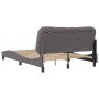 Bettgestell mit Kopfteil aus grauem Kunstleder 140x200cm von , Betten und Lattenroste - Ref: Foro24-3208005, Preis: 214,21 €,...