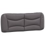 Estructura de cama con cabecero cuero sintético gris 140x200cm