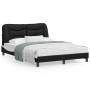 Black white synthetic leather headboard bed frame 140x200cm by , Beds and slatted bases - Ref: Foro24-3208007, Price: 227,73 ...