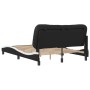 Black white synthetic leather headboard bed frame 140x200cm by , Beds and slatted bases - Ref: Foro24-3208007, Price: 227,73 ...