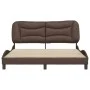 Brown synthetic leather headboard bed frame 160x200 cm by , Beds and slatted bases - Ref: Foro24-3208011, Price: 264,22 €, Di...
