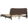 Brown synthetic leather headboard bed frame 160x200 cm by , Beds and slatted bases - Ref: Foro24-3208011, Price: 264,22 €, Di...