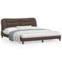 Brown synthetic leather headboard bed frame 180x200 cm by , Beds and slatted bases - Ref: Foro24-3208018, Price: 234,97 €, Di...