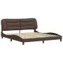 Brown synthetic leather headboard bed frame 180x200 cm by , Beds and slatted bases - Ref: Foro24-3208018, Price: 263,16 €, Di...