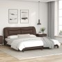 Estructura de cama cabecero cuero sintético marrón 180x200 cm de , Camas y somieres - Ref: Foro24-3208018, Precio: 222,70 €