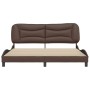 Brown synthetic leather headboard bed frame 180x200 cm by , Beds and slatted bases - Ref: Foro24-3208018, Price: 234,97 €, Di...