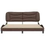 Brown synthetic leather headboard bed frame 180x200 cm by , Beds and slatted bases - Ref: Foro24-3208018, Price: 263,16 €, Di...