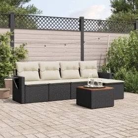 Set de sofás de jardín 6 piezas y cojines ratán sintético negro de , Conjuntos de jardín - Ref: Foro24-3256868, Precio: 347,6...