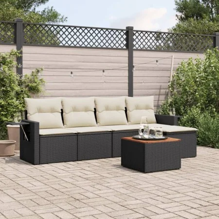 6-piece garden sofa set and black synthetic rattan cushions by , Garden sets - Ref: Foro24-3256868, Price: 347,68 €, Discount: %