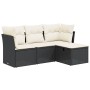 4-piece garden sofa set with black synthetic rattan cushions by , Garden sets - Ref: Foro24-3263112, Price: 228,65 €, Discoun...