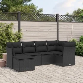 6-teilige Gartensofagarnitur und schwarze synthetische Rattankissen von , Gartensets - Ref: Foro24-3263171, Preis: 388,62 €, ...