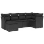 6-piece garden sofa set and black synthetic rattan cushions by , Garden sets - Ref: Foro24-3263171, Price: 388,62 €, Discount: %