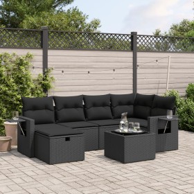 7-piece garden dining set and black synthetic rattan cushions by , Garden sets - Ref: Foro24-3263801, Price: 446,22 €, Discou...