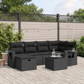 7-piece garden dining set and black synthetic rattan cushions by , Garden sets - Ref: Foro24-3263801, Price: 463,60 €, Discou...