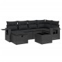 7-teiliges Garten-Essset und schwarze Kissen aus synthetischem Rattan von , Gartensets - Ref: Foro24-3263801, Preis: 446,22 €...