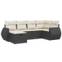 6-piece garden sofa set and black synthetic rattan cushions by , Garden sets - Ref: Foro24-3264102, Price: 374,52 €, Discount: %
