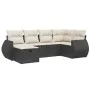6-piece garden sofa set and black synthetic rattan cushions by , Garden sets - Ref: Foro24-3264102, Price: 391,39 €, Discount: %