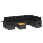 8-piece garden sofa set and black synthetic rattan cushions by , Garden sets - Ref: Foro24-3264982, Price: 547,21 €, Discount: %