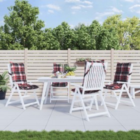 High back chair cushions 4 pcs Oxford fabric red plaid by , Cushions for chairs and sofas - Ref: Foro24-377642, Price: 95,58 ...