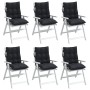 Cojines para silla con respaldo bajo 6 uds tela Oxford negro