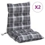 Cojines para silla respaldo bajo 2 uds tela Oxford cuadros gris de , Cojines para sillas y sofás - Ref: Foro24-377713, Precio...