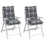 Cojines para silla respaldo bajo 2 uds tela Oxford cuadros gris de , Cojines para sillas y sofás - Ref: Foro24-377713, Precio...