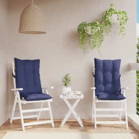 Cojines para silla respaldo alto 2 uds tela Oxford azul marino