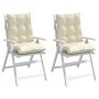 2pcs Low Back Chair Cushions Cream Oxford Fabric by , Cushions for chairs and sofas - Ref: Foro24-377677, Price: 43,54 €, Dis...