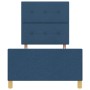 Estructura de cama con cabecera Azul 90 x 200 cm tela