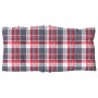 Cojines para silla respaldo bajo 4 uds tela Oxford cuadros rojo