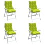 Low back chair cushions 4 pcs glossy green Oxford fabric by , Cushions for chairs and sofas - Ref: Foro24-377705, Price: 75,3...