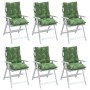 Cojines para silla respaldo bajo 6 uds tela estampado de hojas de , Cojines para sillas y sofás - Ref: Foro24-377730, Precio:...