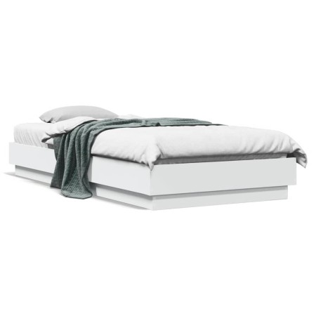 Bettgestell mit weißen LED-Leuchten 100x200 cm von , Betten und Lattenroste - Ref: Foro24-839504, Preis: 108,09 €, Rabatt: %