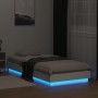 Bettgestell mit weißen LED-Leuchten 100x200 cm von , Betten und Lattenroste - Ref: Foro24-839504, Preis: 108,09 €, Rabatt: %