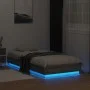 Bed frame with LED lights Sonoma gray 90x190 cm by , Beds and slatted bases - Ref: Foro24-839544, Price: 102,68 €, Discount: %