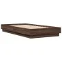 Estructura de cama con luces LED marrón roble 75x190 cm de , Camas y somieres - Ref: Foro24-839552, Precio: 99,57 €, Descuent...