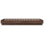 Oak brown bed frame with LED lights 75x190 cm by , Beds and slatted bases - Ref: Foro24-839552, Price: 100,81 €, Discount: %