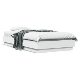 Bed frame with white LED lights 75x190 cm by , Beds and slatted bases - Ref: Foro24-839546, Price: 100,95 €, Discount: %