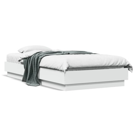 Bettgestell mit weißen LED-Leuchten 75x190 cm von , Betten und Lattenroste - Ref: Foro24-839546, Preis: 102,22 €, Rabatt: %