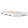 Bettgestell mit weißen LED-Leuchten 75x190 cm von , Betten und Lattenroste - Ref: Foro24-839546, Preis: 102,22 €, Rabatt: %